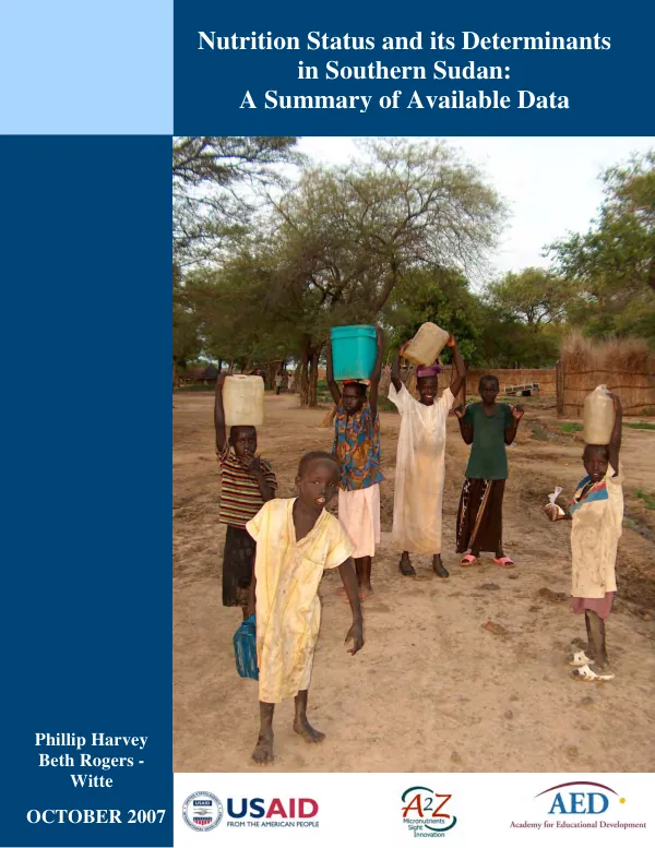 Nutrition status and its determinants in southern Sudan : a summary of available data