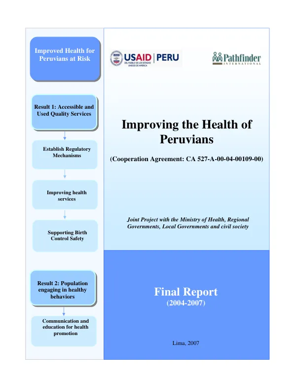 Improving the health of Peruvians : final report (2004-2007)