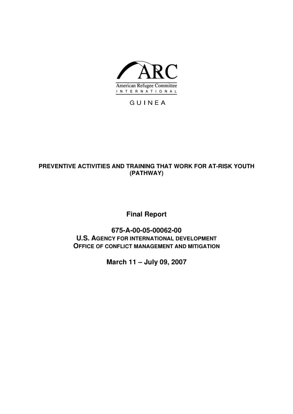 Preventive activities and training that work for at-risk youth (PATHWAY) : final report