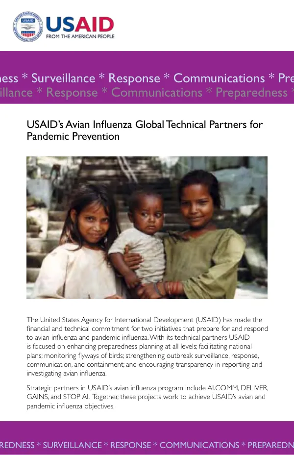 USAID"s avian influenza global technical partners for pandemic prevention