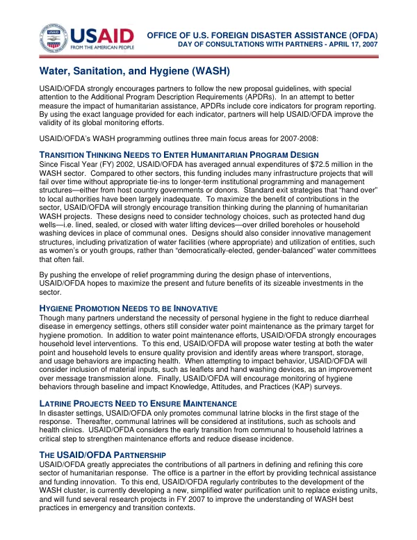 Water, sanitation, and hygiene (WASH)