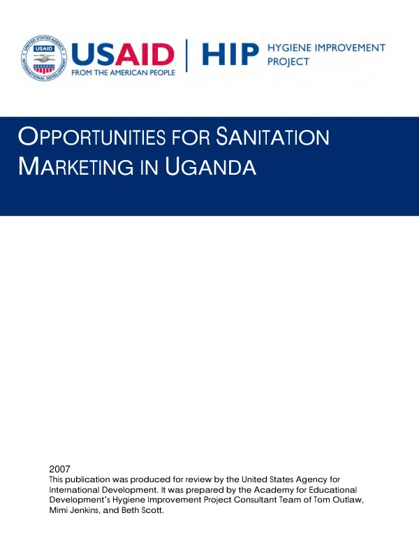 Opportunities for sanitation marketing in Uganda