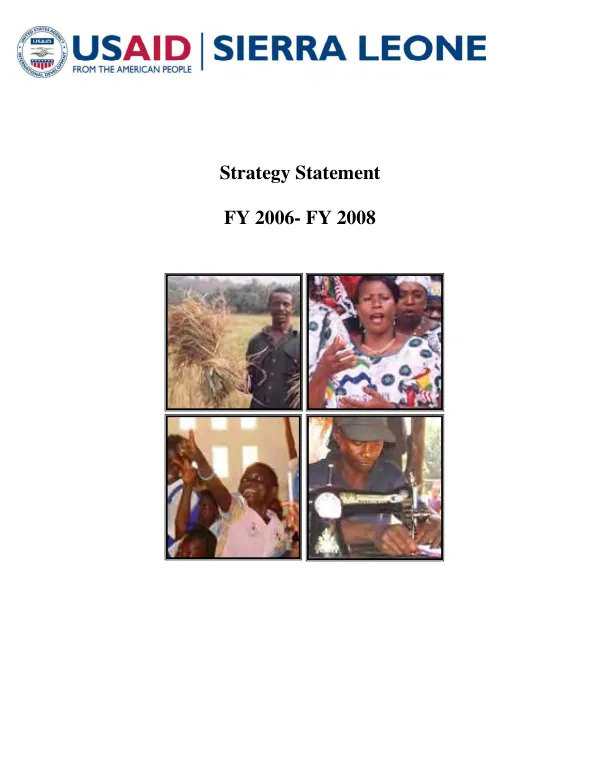 USAID Sierra Leone strategy statement FY 2006-FY 2008