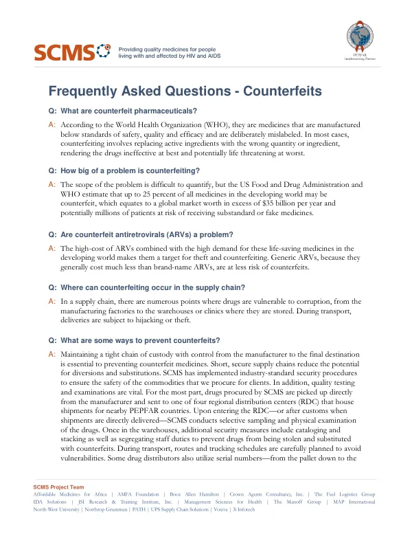 Frequently asked questions : counterfeits
