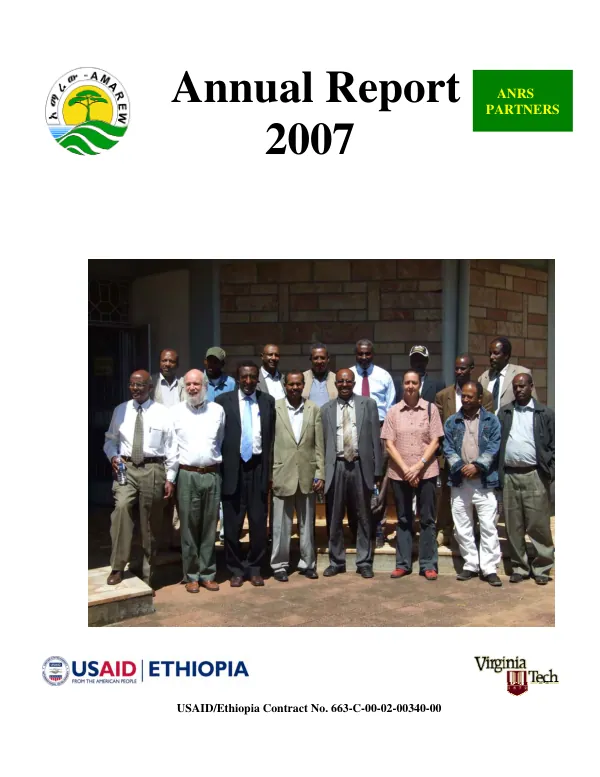 Annual report 2007 : Amahara micro-enterprise development, agricultural research, extension, and watershed management (AMAREW) project