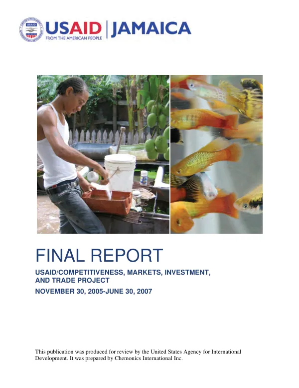 Final report : USAID/competitiveness, markets, investment, and trade [COMMIT] project -- November 30, 2005-June 30, 2007