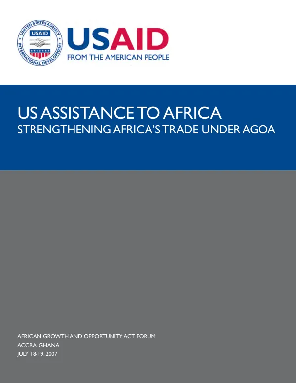 US assistance to Africa : strengthening Africa"s trade under AGOA