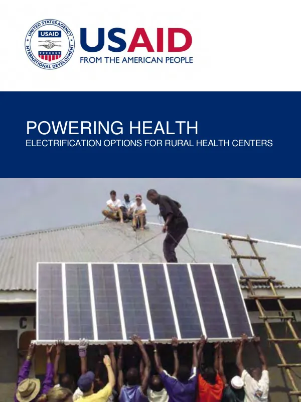 Powering health : electrification options for rural health centers