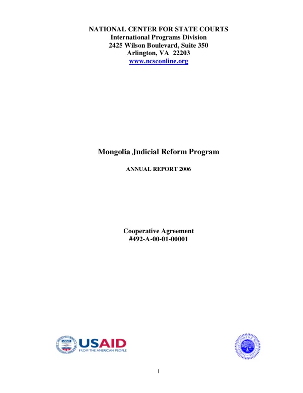 Mongolian judicial reform program : annual report 2006