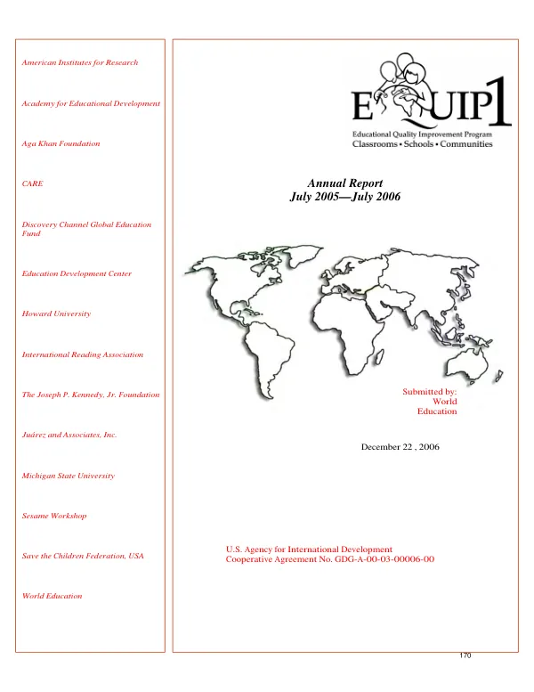 EQUIP1 : annual report, July 2005-July 2006