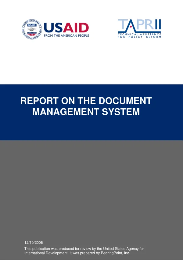 Report on the document management system