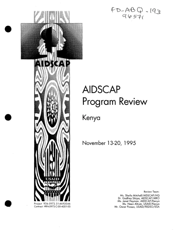 AIDSCAP program review : Kenya, November 13-20, 1995