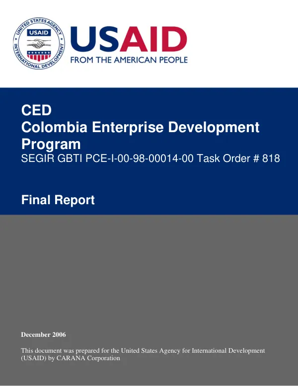 Colombia enterprise development program (CED) : final report
