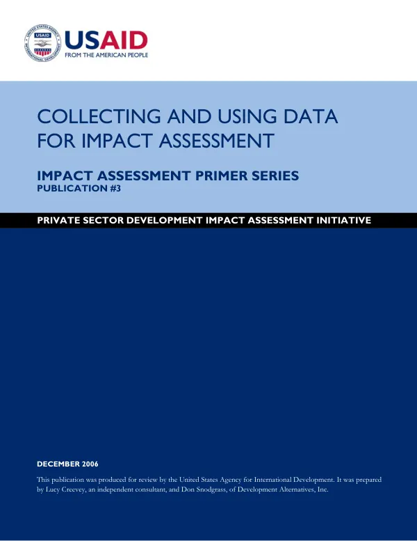 Collecting and using data for impact assessment