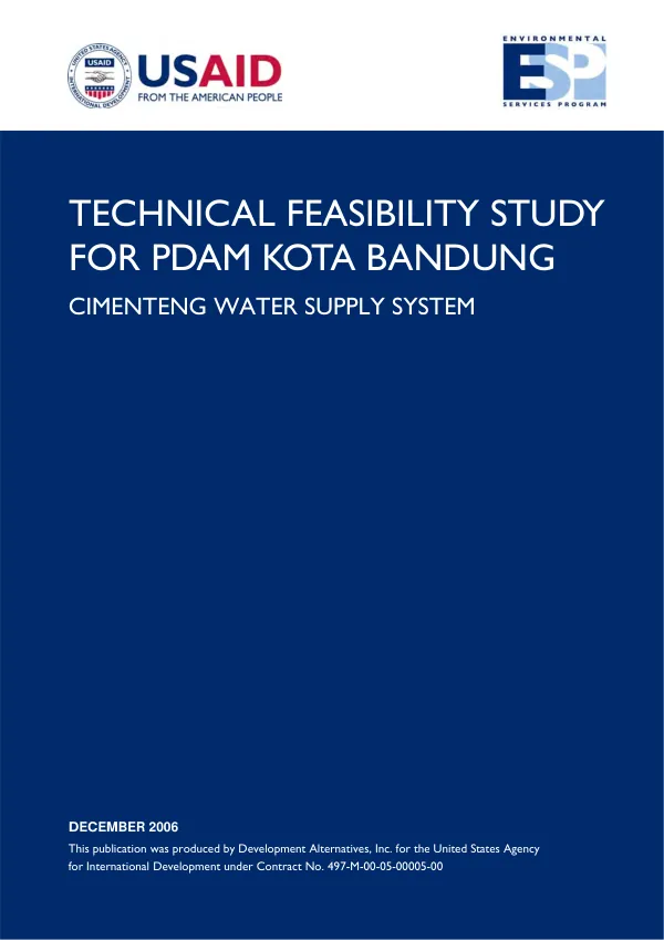 Technical feasibility study for PDAM Kota Bandung : Cimenteng water supply system
