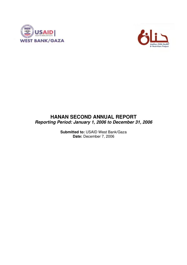 Hanan second annual report, January 1, 2006 to December 31, 2006