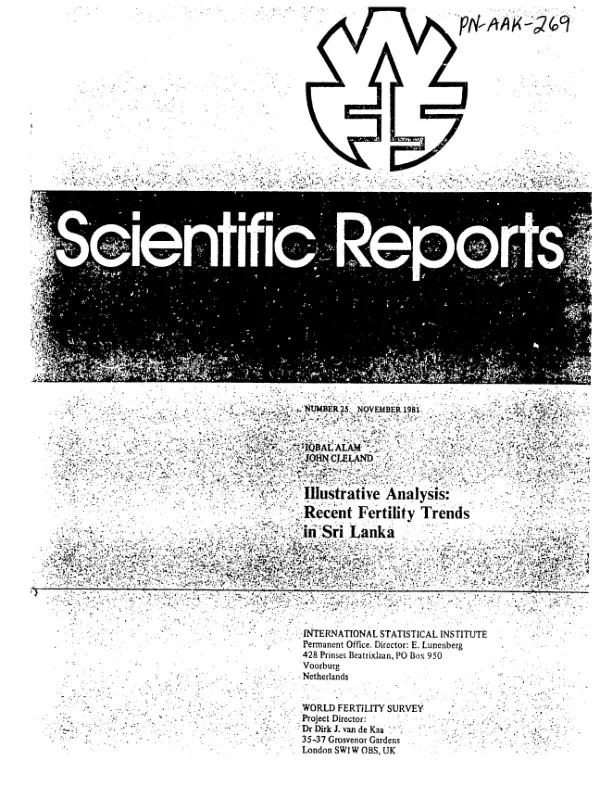 Illustrative analysis : recent fertility trends in Sri Lanka