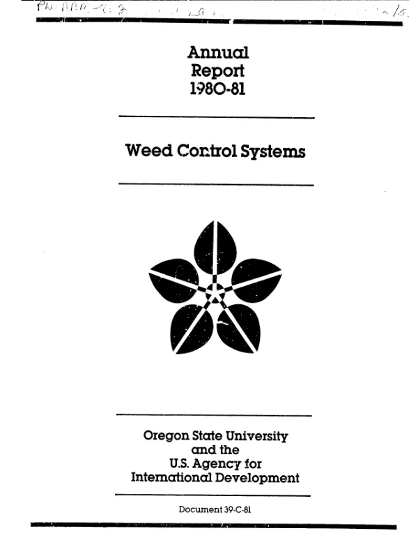 Annual report 1980-81 : weed control systems and utilization for representative farms in developing countries