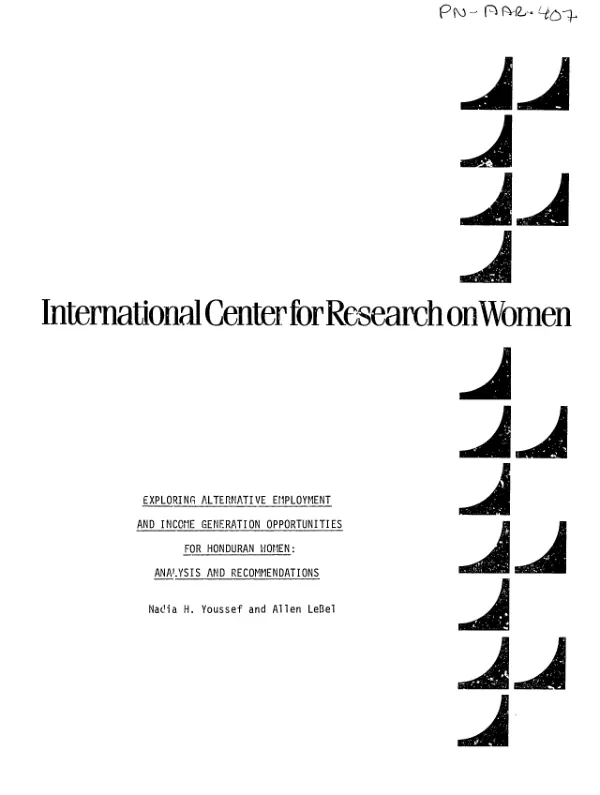 Exploring alternative employment and income generation opportunities for Honduran women : analysis and recommendations