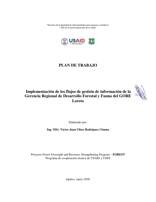 Implementación de los Flujos de Gestión de Información de la Gerencia Regional de Desarrollo Forestal y de Fauna Silvestre - Gobierno Regional de Loreto