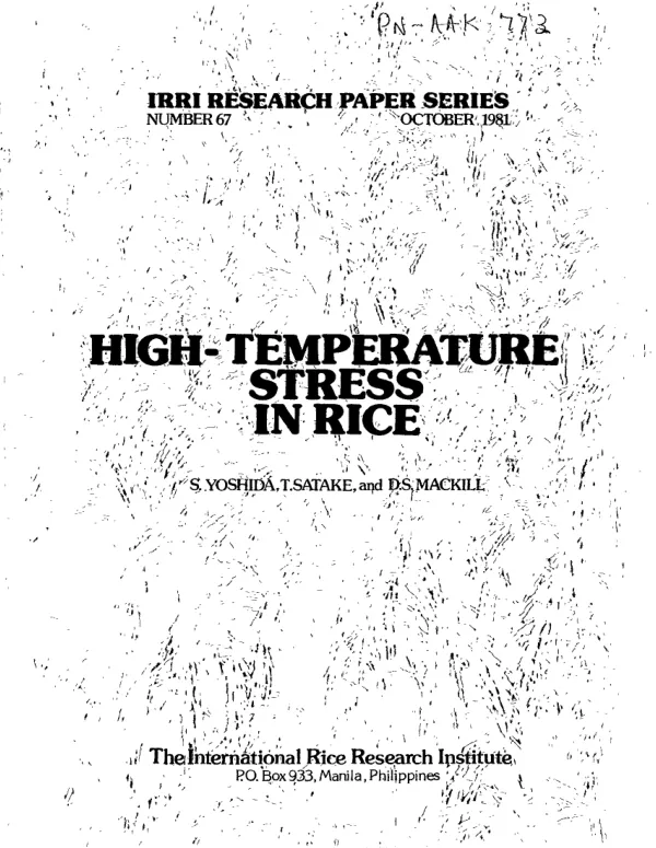 High - temperature stress in rice