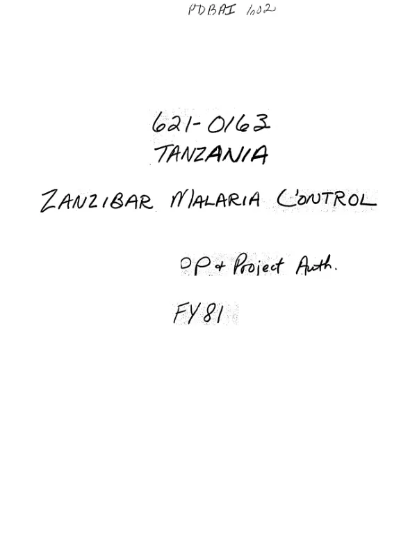 Zanzibar malaria control