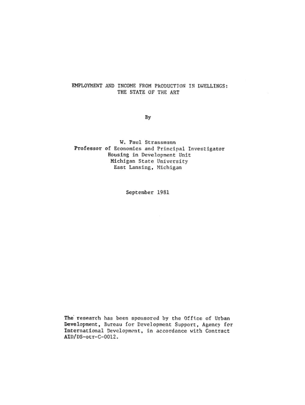 Employment and income from production in dwellings : the state of the art
