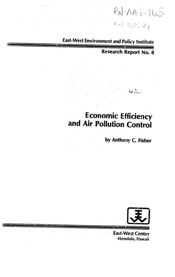 Economic efficiency and air pollution control