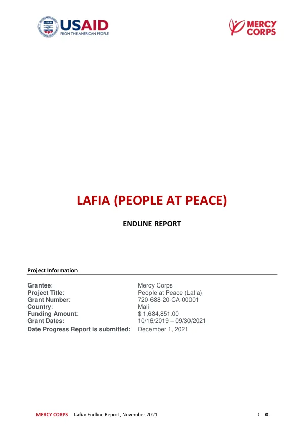 Lafia (people at peace) : endline report