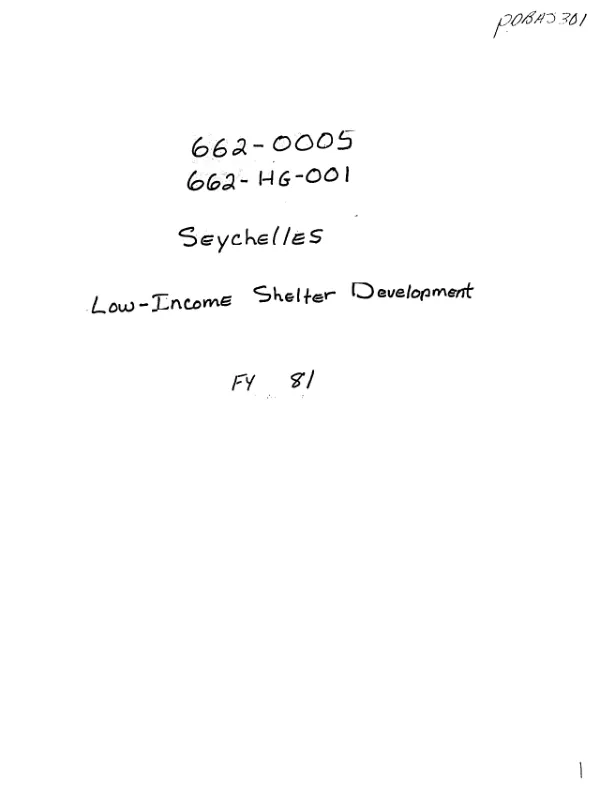 Seychelles low-income shelter development