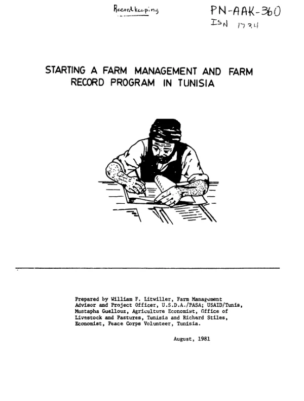 Starting a farm management and farm record program in Tunisia