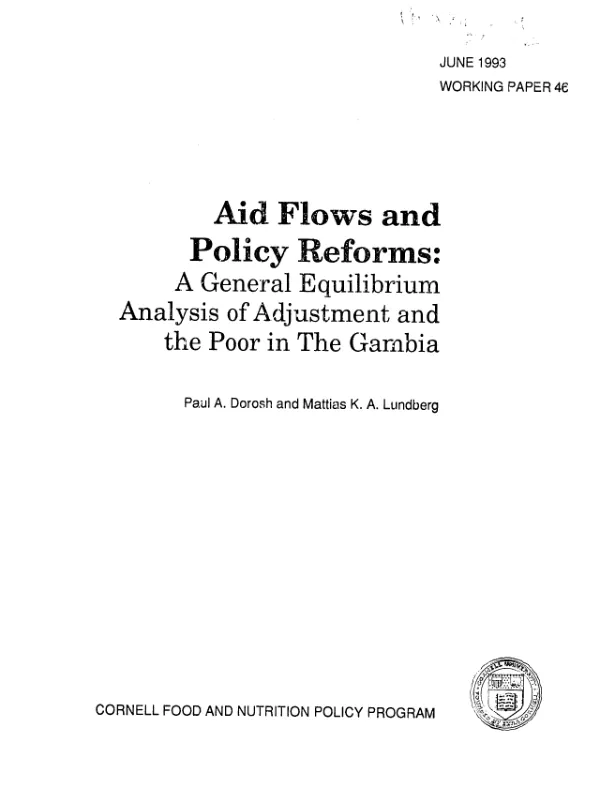Aid flows and policy reforms : a general equilibrium analysis of adjustment and the poor in The Gambia