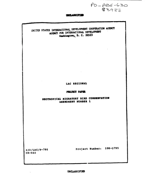 Neotropical migratory bird conservation : amendment no. 1