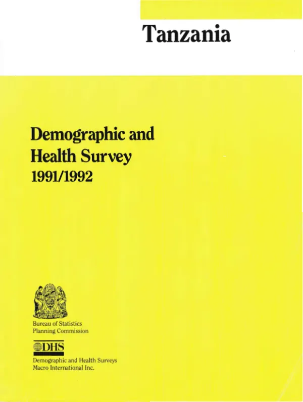 Tanzania demographic and health survey 1991/1992