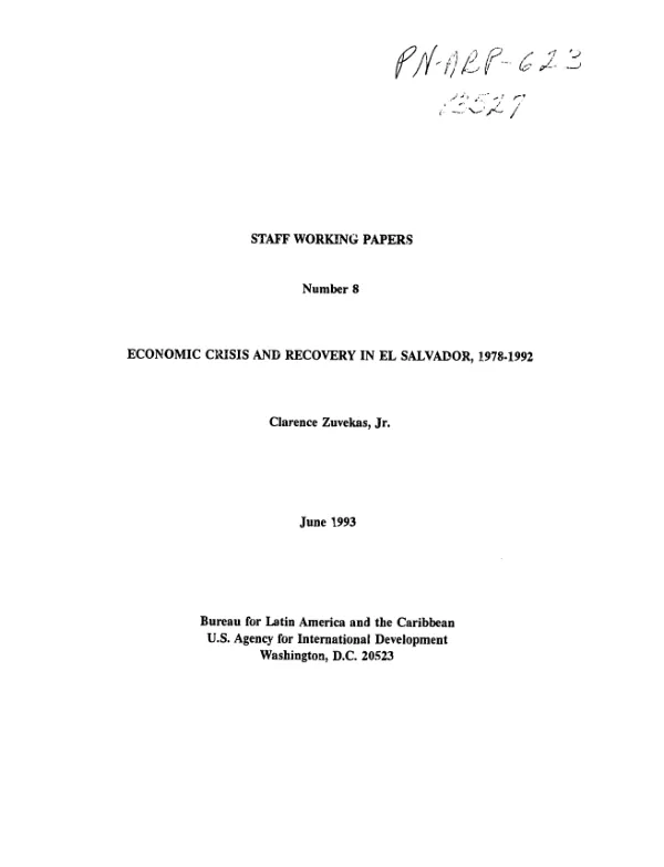 Economic crisis and recovery in El Salvador, 1978-1992