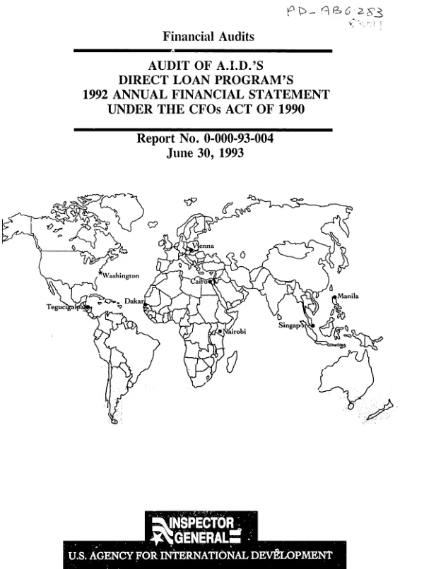 Audit of AID"s direct loan program"s 1992 annual financial statement under the CFOs act of 1990