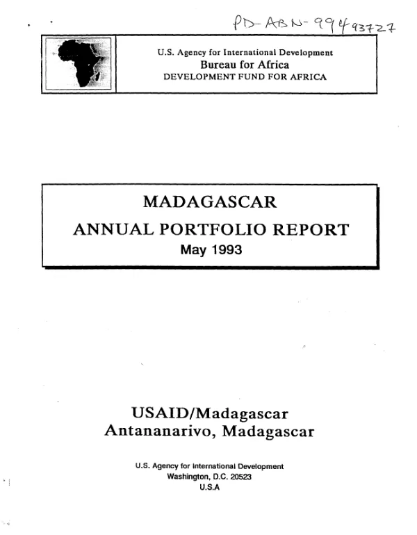 Madagascar : annual portfolio report