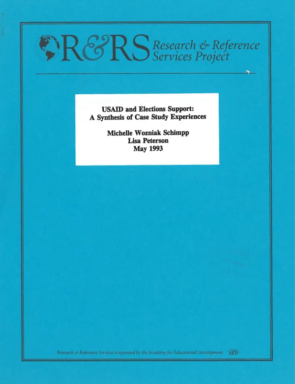 USAID and elections support : a synthesis of case study experiences