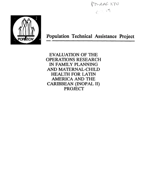 Evaluation of the operations research in family planning and maternal - child health for Latin America and the Caribbean (INOPAL II) project