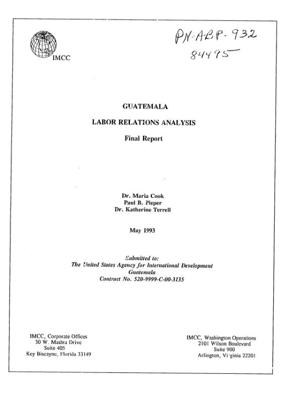 Guatemala : labor relations analysis -- final report