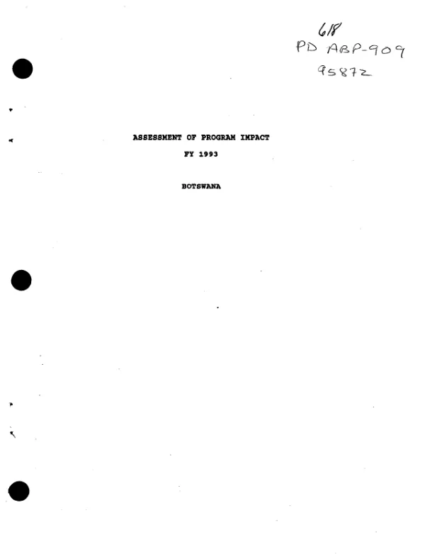USAID/Botswana assessment of program impact fiscal year 1993