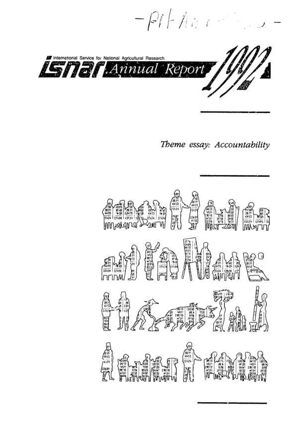 ISNAR (International Service for National Agricultural Research) annual report 1992 -- theme essay : accountability