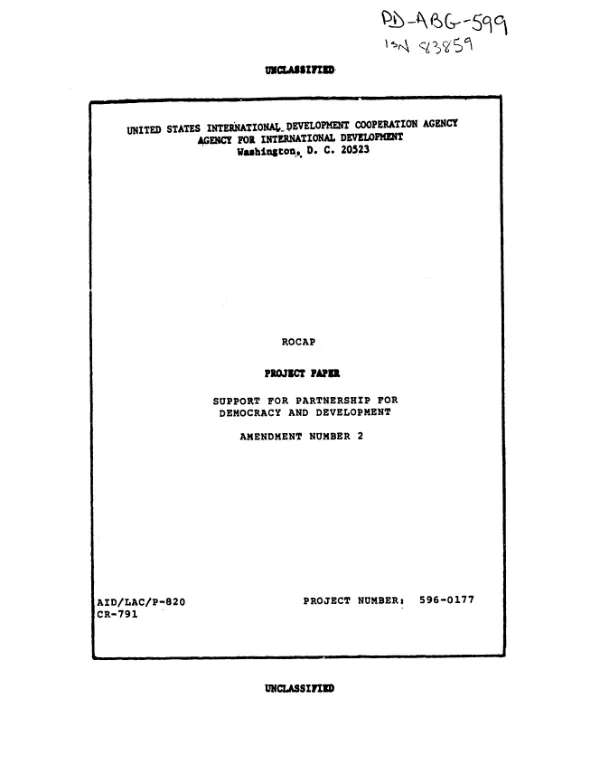 Support for partnership for democracy and development : amendment no. 2