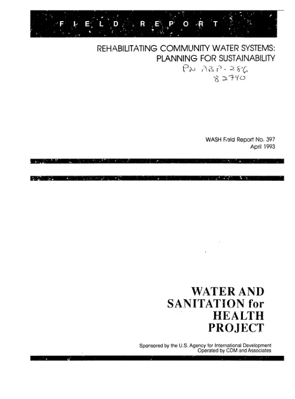 Rehabilitating community water systems : planning for sustainability