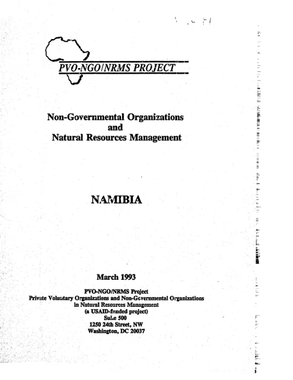 Non-governmental organizations and natural resources management : Namibia country assessment