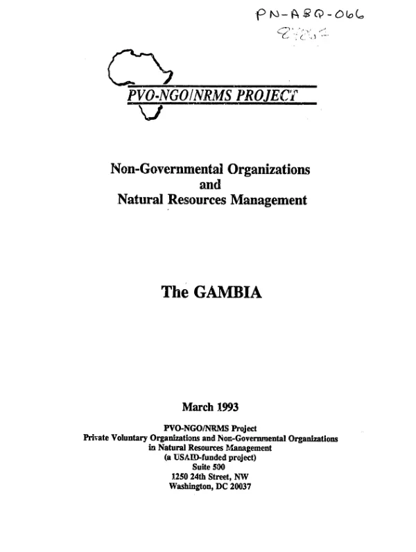 Non-governmental organizations and natural resources management : Gambia country assessment