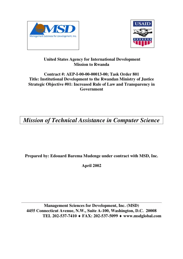 Mission of technical assistance in computer science