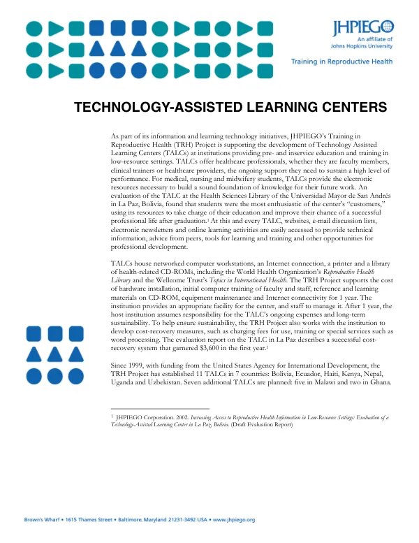 Technology-assisted learning centers