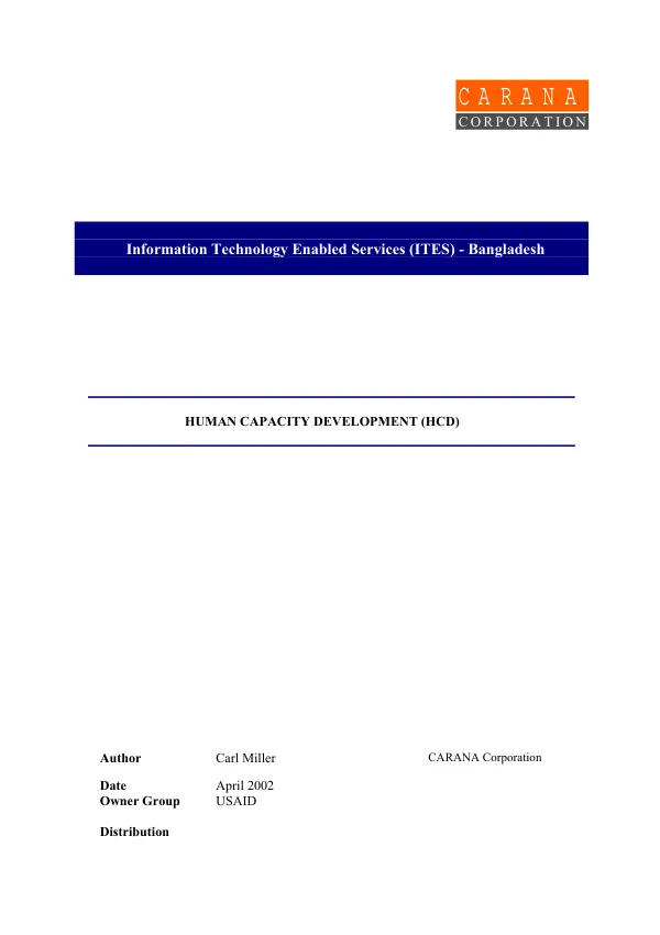 Human capacity development (HCD)