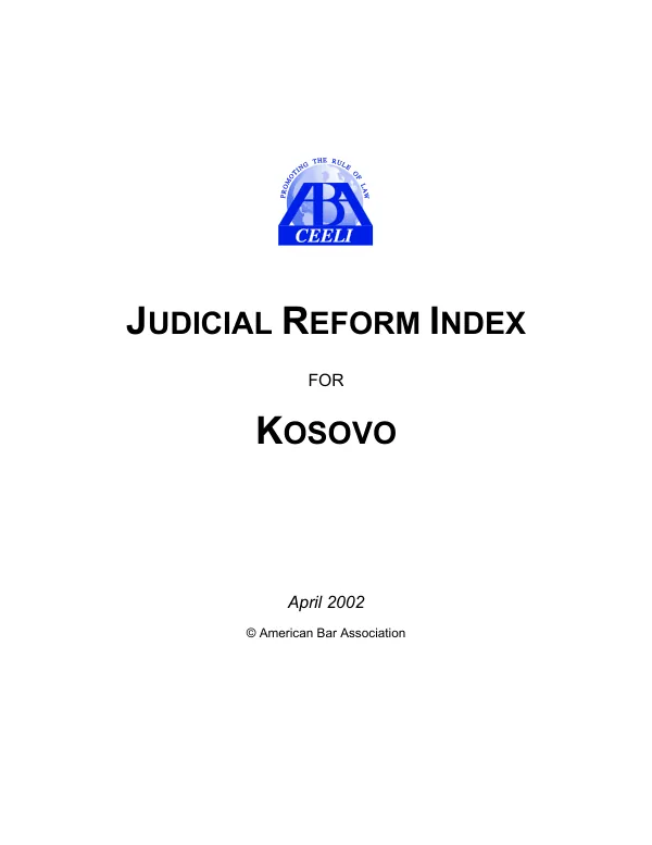 Judicial reform index for Kosovo